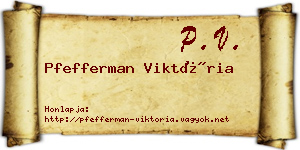 Pfefferman Viktória névjegykártya